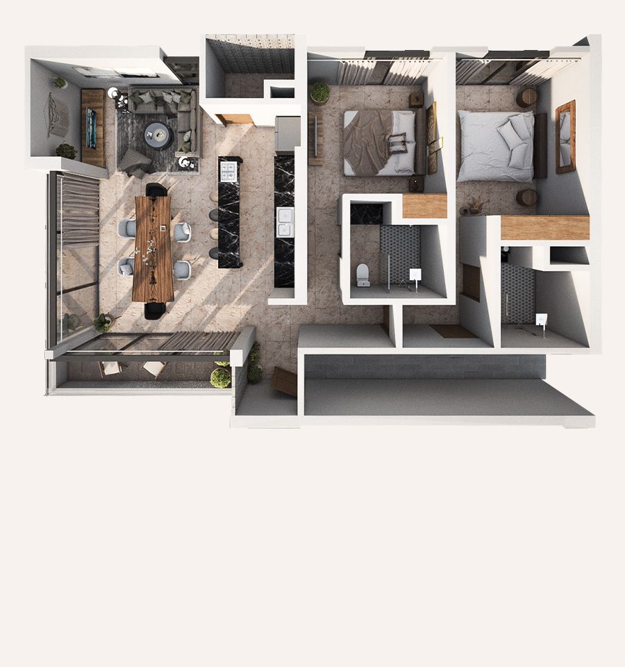 2 Bedroom - 204, 304, 404, 504, 604, 704
2 Bedroom - 204, 304, 404, 504, 604, 704